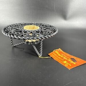 Vintage Imperial International Spanish Wrought Cast Iron Candle Holder Base